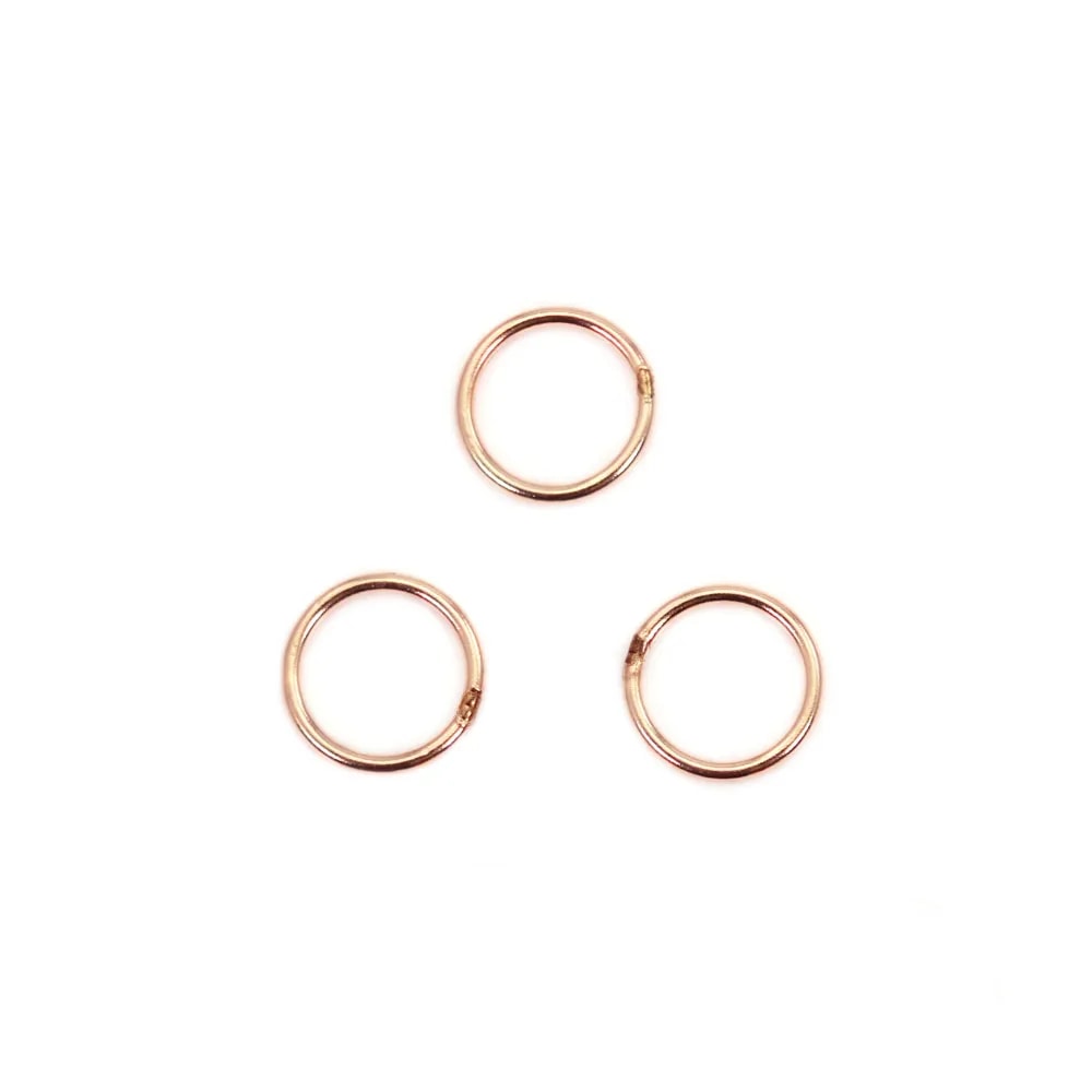 Gold filled rose 14 carats closed rings 0.64x6mm x 10pcs