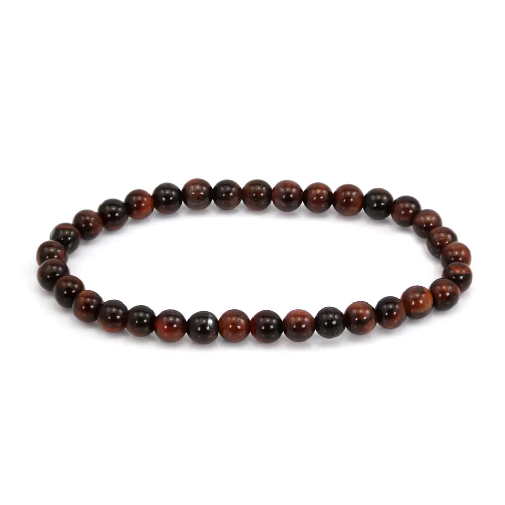 Bracelet Oeil de Taureau rond 6mm - Elastique x 1pc