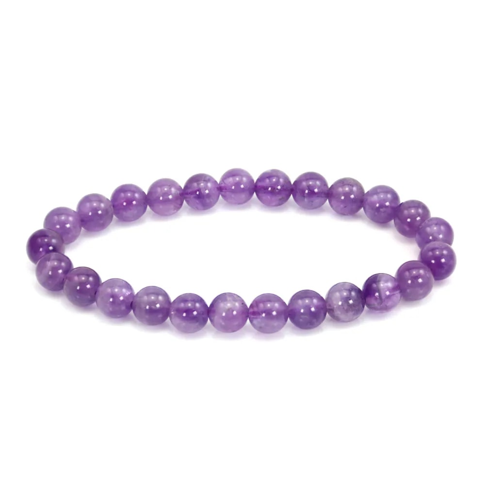 Bracciale Ametista tondo 8mm - Elastico x 1pz
