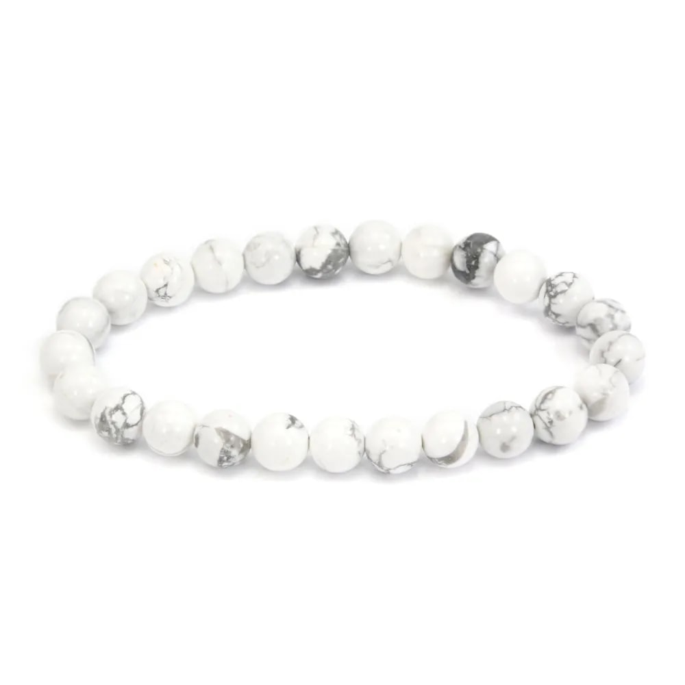Armband Howlith rund 8mm - Elastisch x 1 Stk.