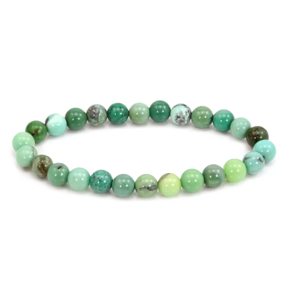 Pulseira de Ágata verde redonda 8mm - Elástico x 1 unidade
