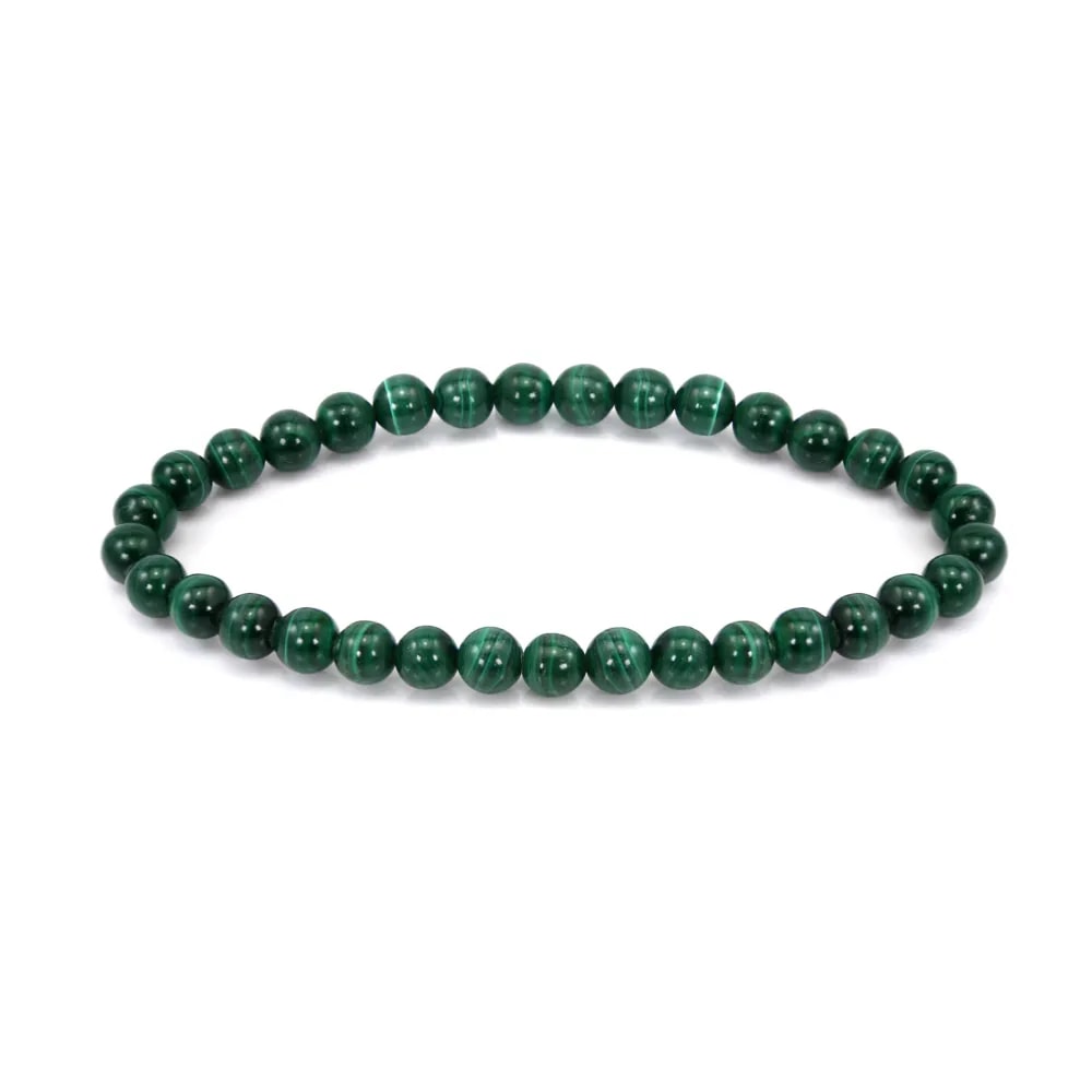 Bracciale Malachite tondo 6mm - Elastico x 1pz
