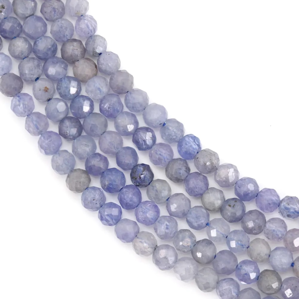 Tanzanite redonda facetada 3mm x 39cm