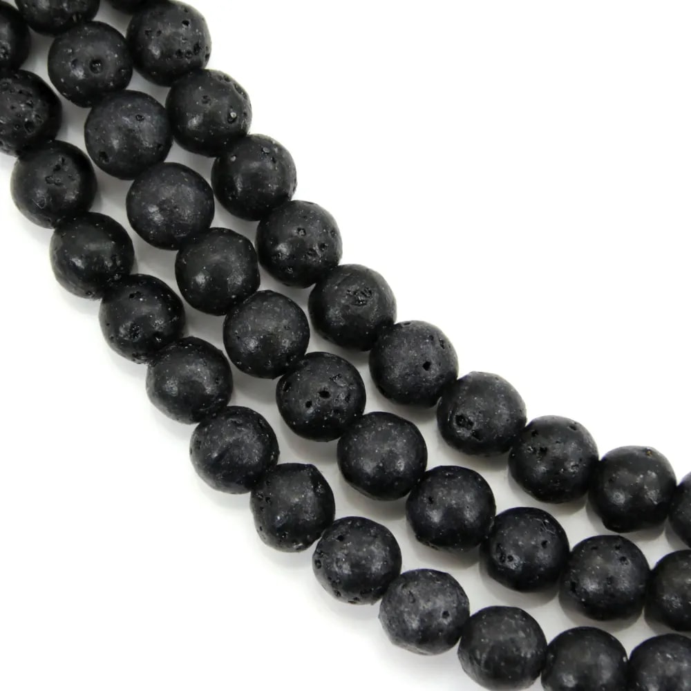Gemstone de lave rond 6mm x 40cm