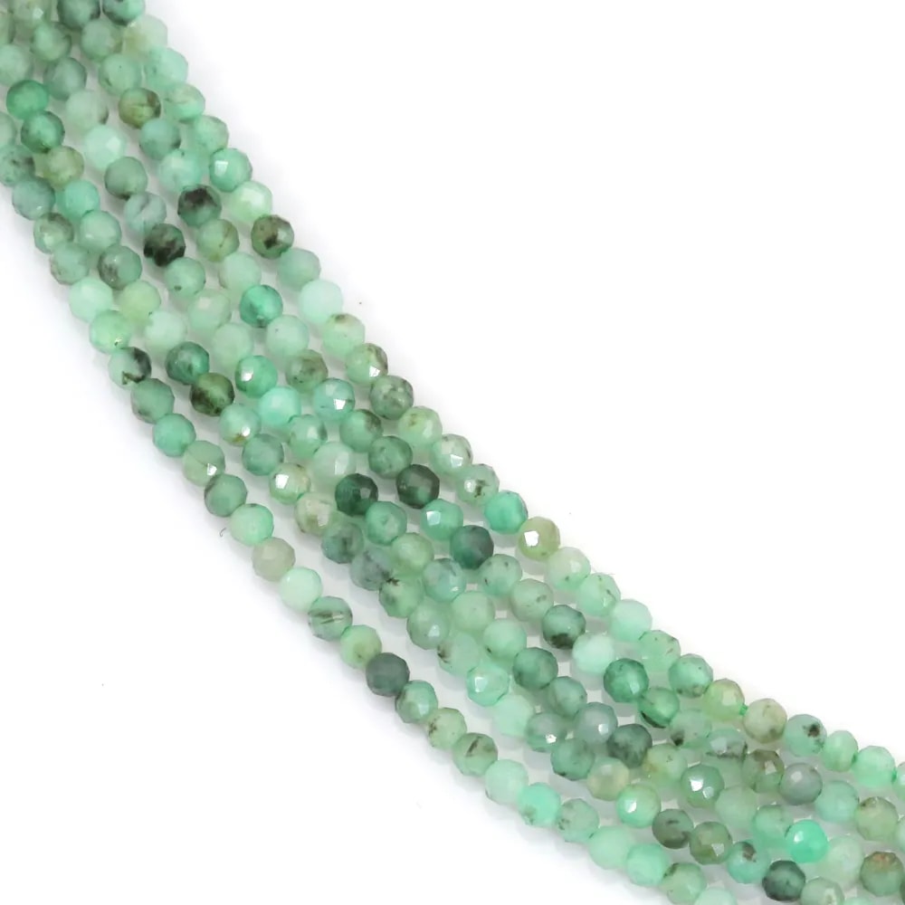 Smeraldo, di forma rotonda sfaccettata, 2mm x 40cm
