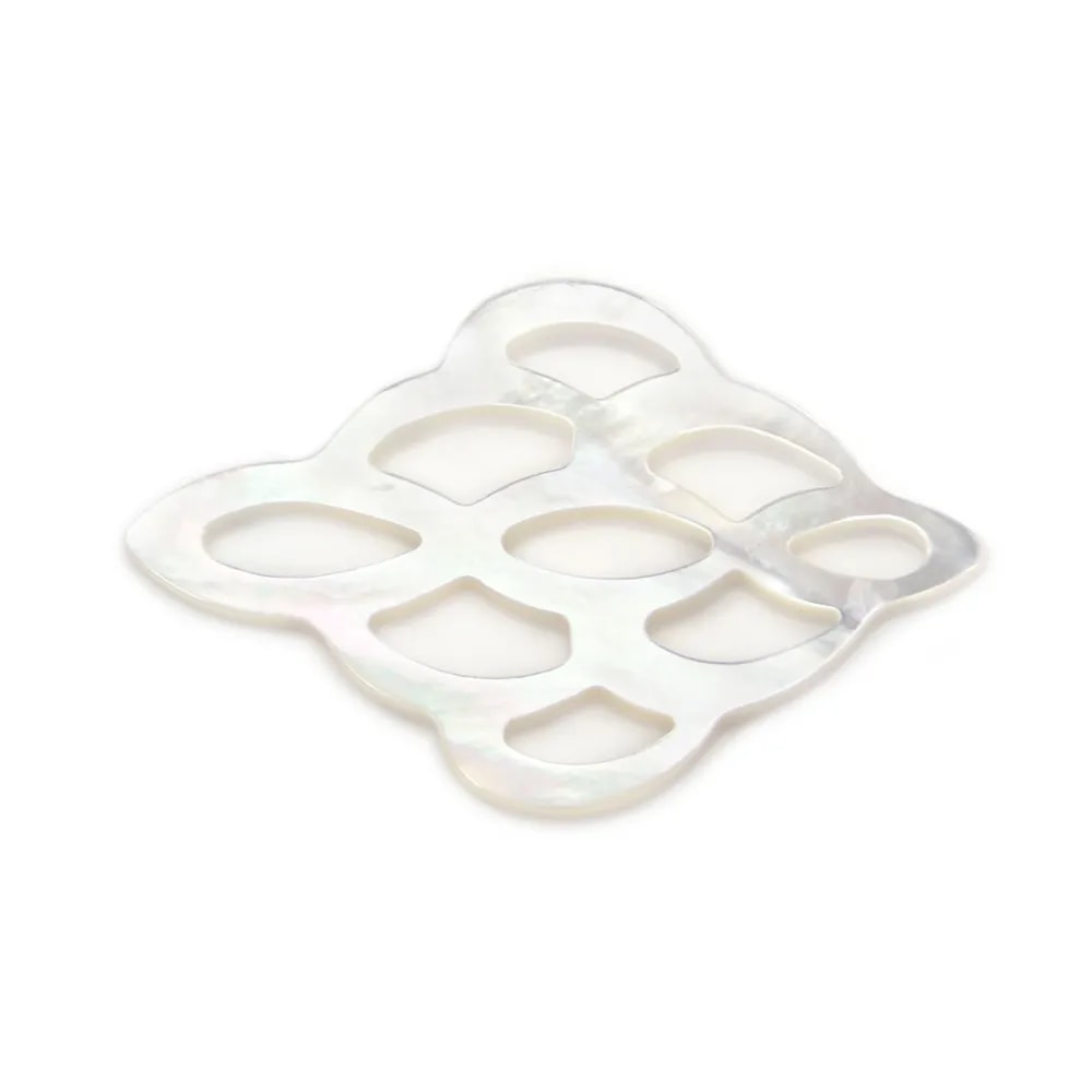 Weißes stilisiertes durchbrochenes Perlmutt 25x40mm x 1 Stück