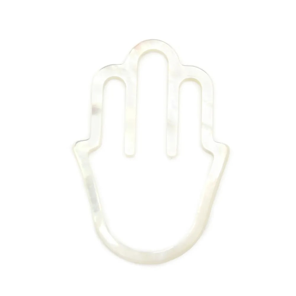Nácar blanco mano de Fátima 24x35mm x 1 ud.