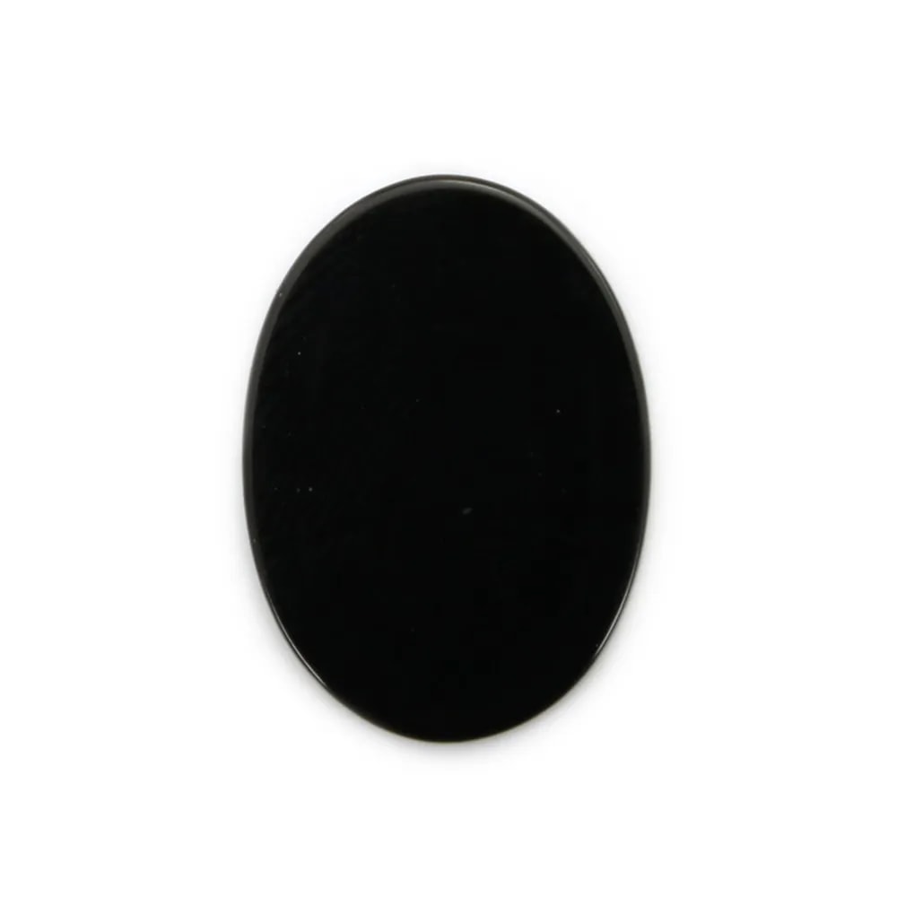 Ónix negro cabujón ovalado plano 13x18mm x 1 pieza