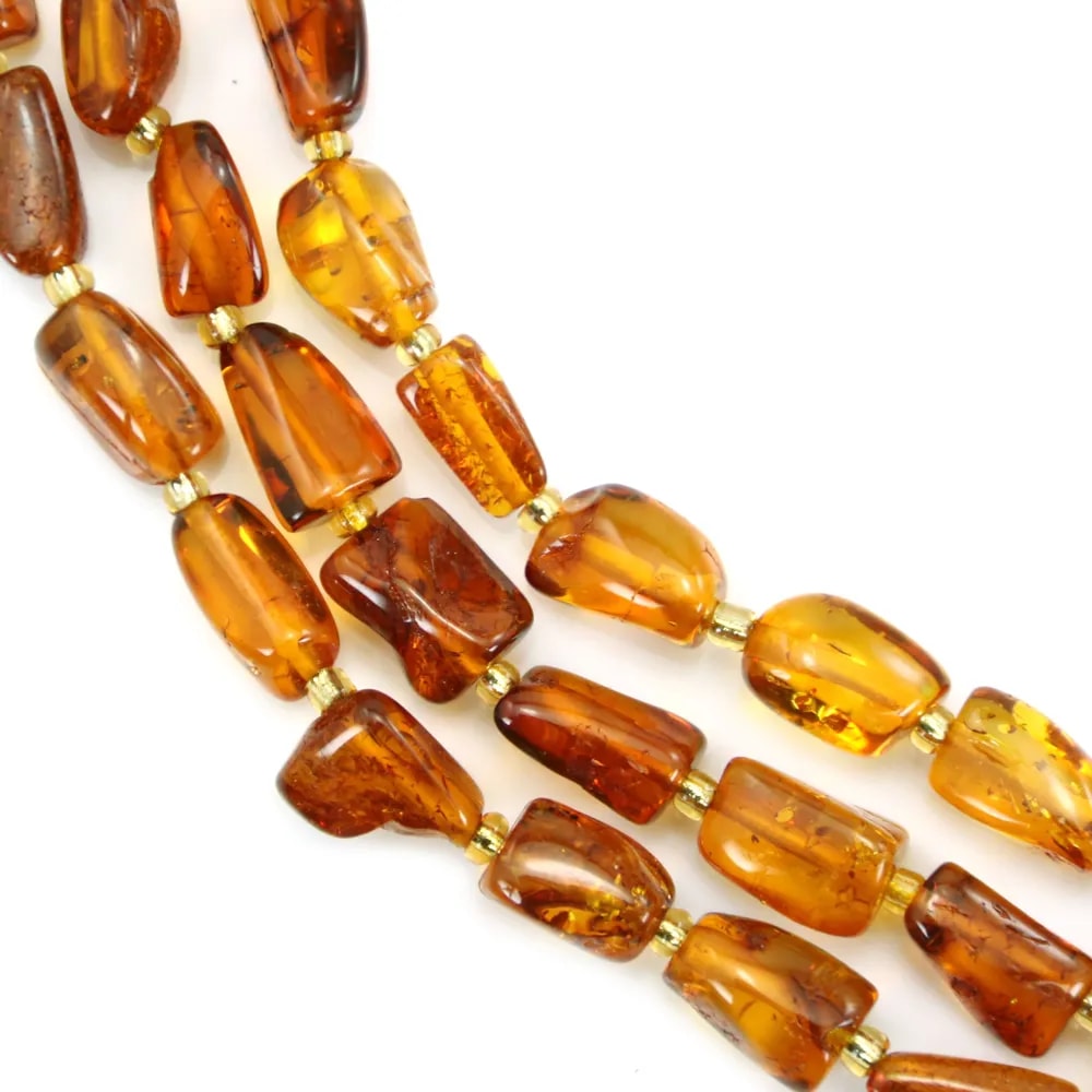 Ambre cognac baroque nugget 5x8mm x 36cm