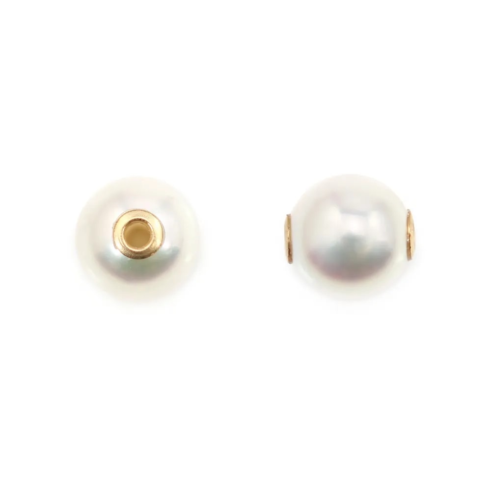 Pendente Perla di coltura giapponese Akoya rotonda 8-8.5mm - Gold Filled x 1pz