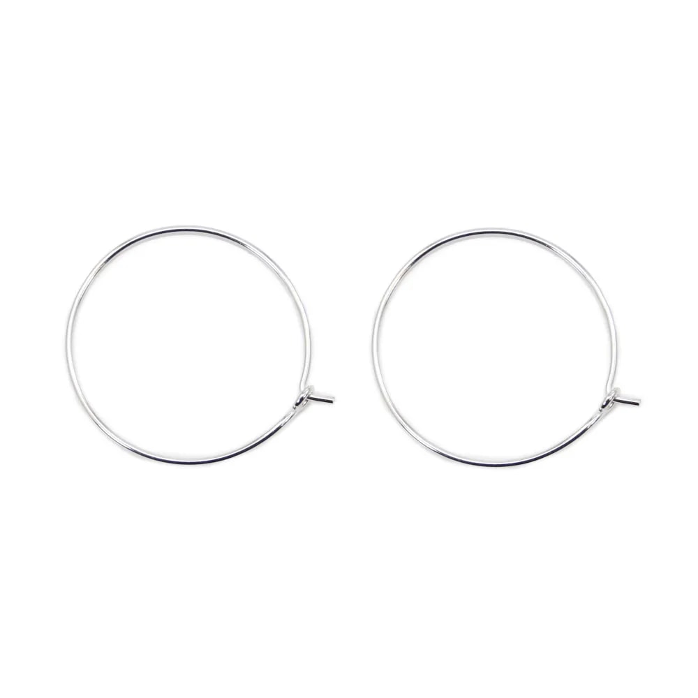 Argent 925 Clou D'oreilles créole 26mmX  2pcs 