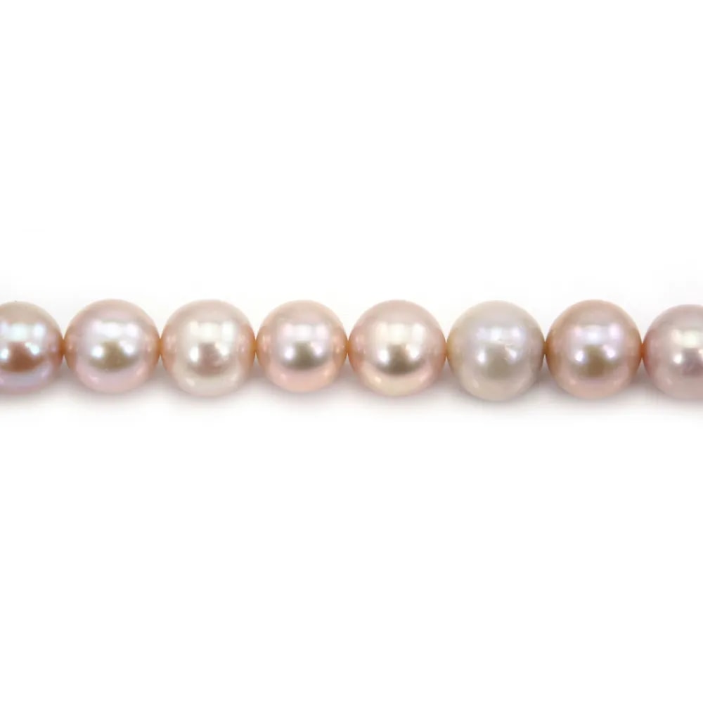 Freshwater cultured pearls, mauve, 8-9mm x 40cm