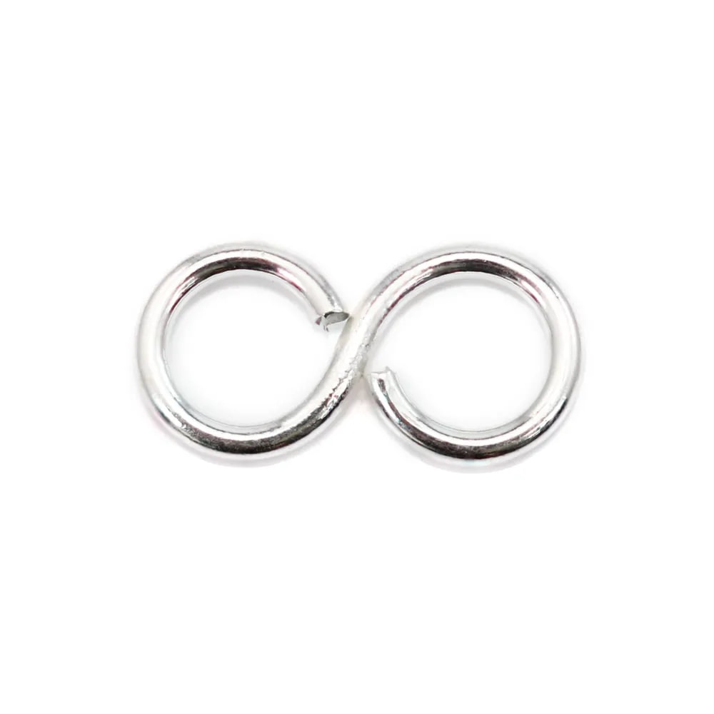 Intermezzo argento 925 infinito aperto 6x13.5mm x 2 pezzi