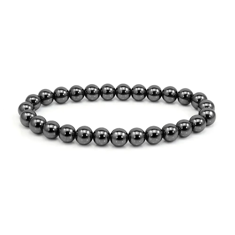 Bracciale in ematite tonda 8mm - Elastico x 1pz