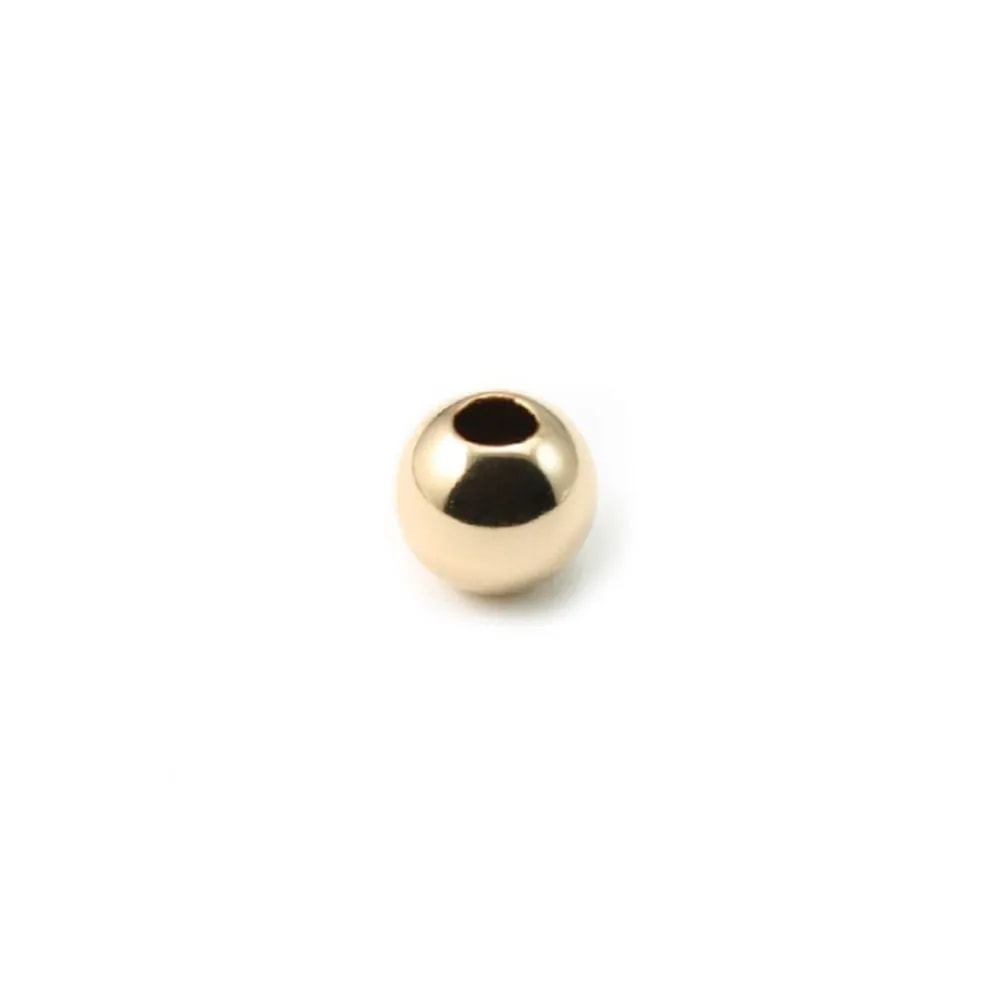 Perla redonda 2x0.95mm (agujero grande) - Gold Filled x 20 unidades