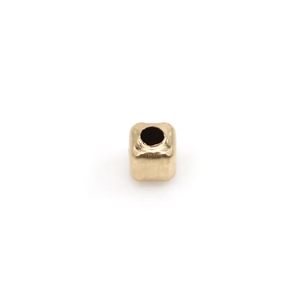 Conta de cubo de 2mm - Ouro Preenchido x 10 unidades