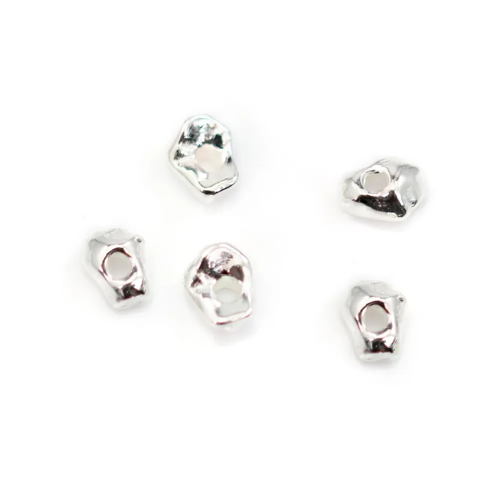 Perlen-Nuggets 4mm - Silber 925 x 4 Stück