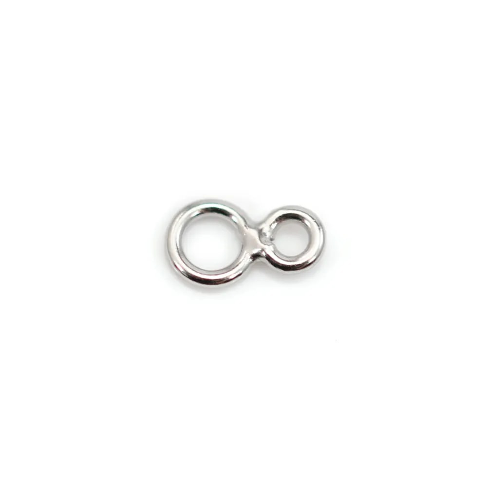 Anillos dobles soldados 4x7mm - Plata 925 rodinada x 6 unidades