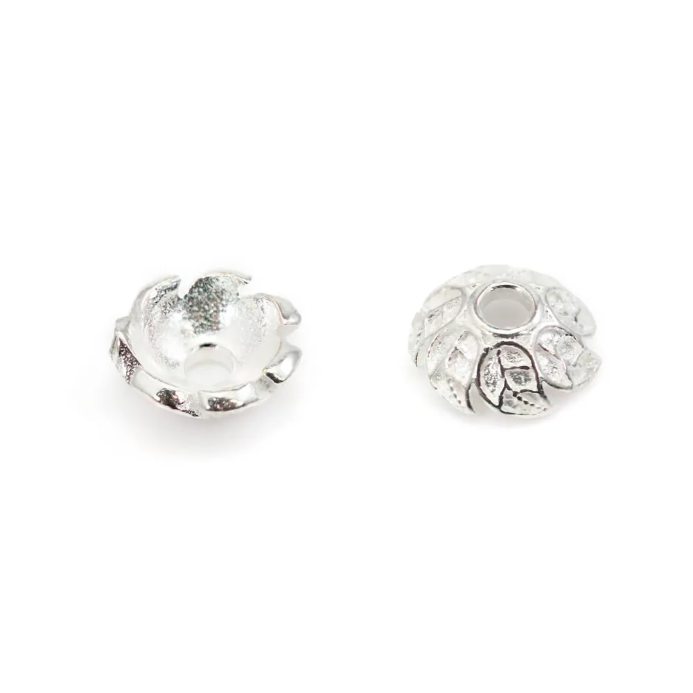 Coupelle feuille 7mm - Argent 925 x 2pcs