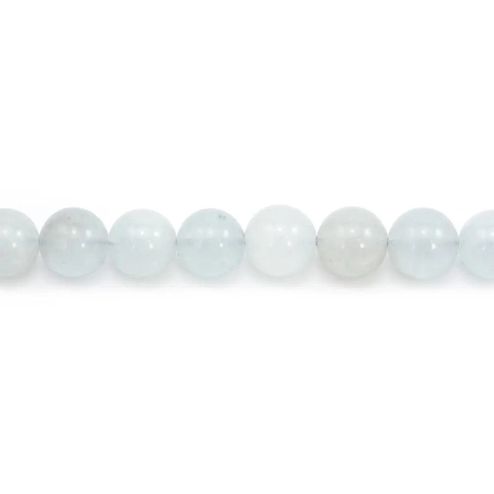 Aigue-Marine Ronde 8mm x 2 perles