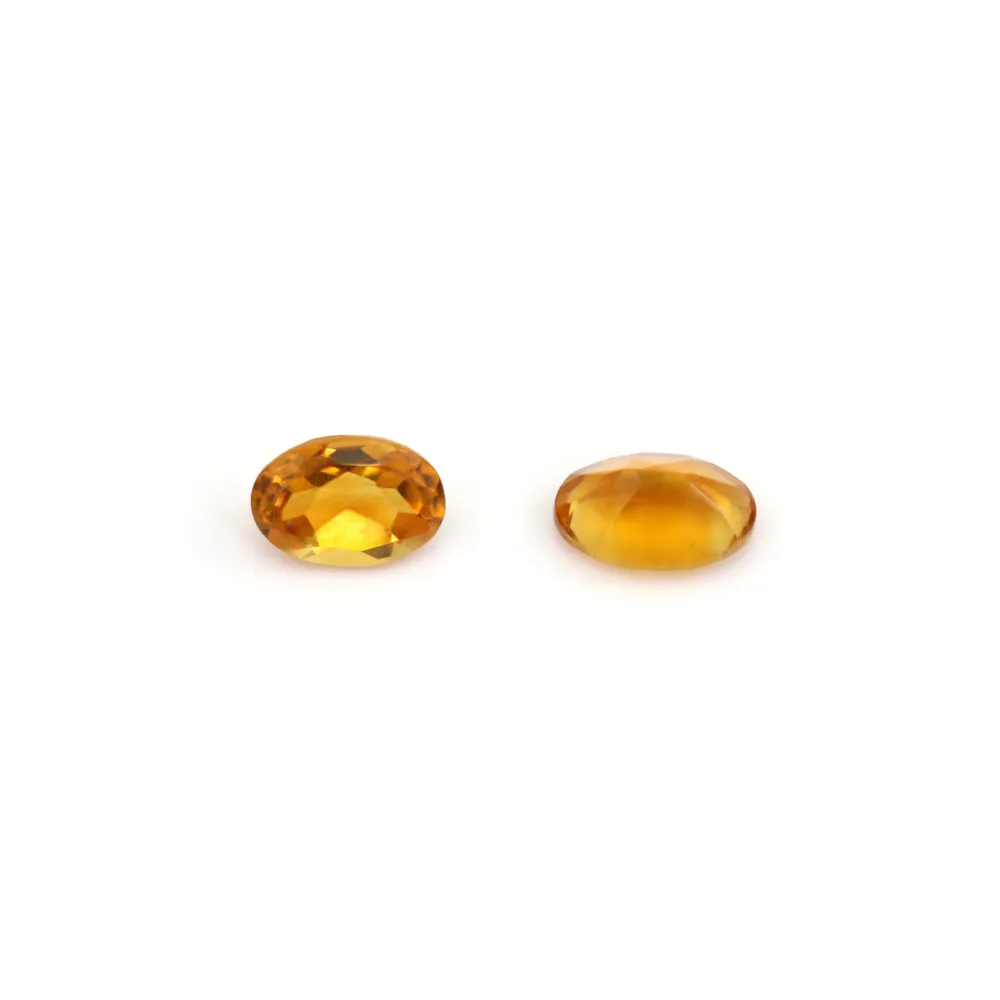 Citrin in Fassung, ovale Größe 8x10mm x 1 Stk.