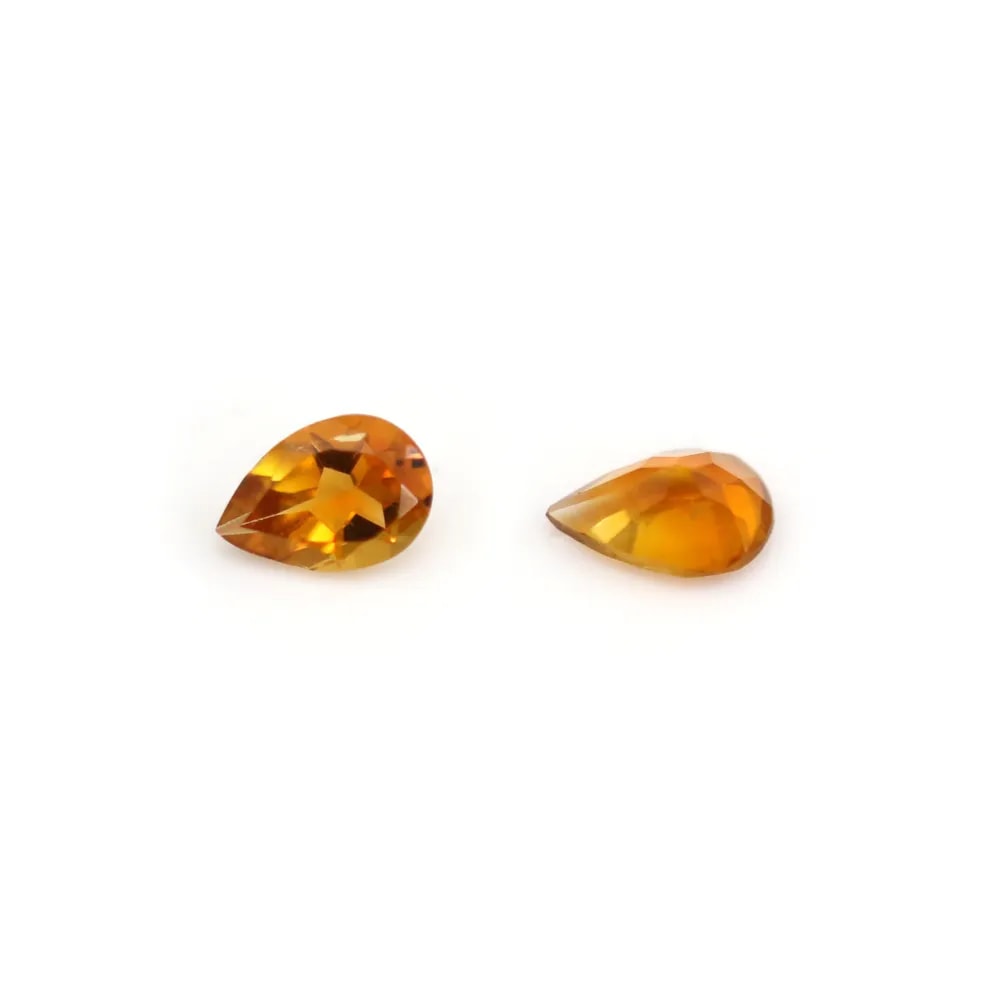 Citrine à sertir, taille poire goutte 4x6mm x 1pc