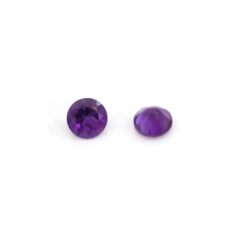 Amethyst in Krappenfassung, rund, glänzend, 4mm x 1 Stück.