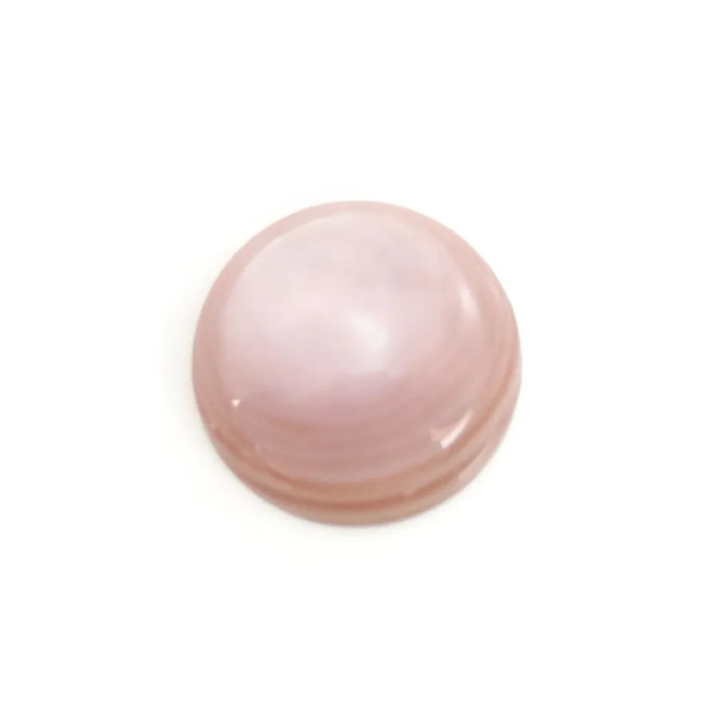 Pink round 12mm Mother of Pearl cabochon x 1 piece