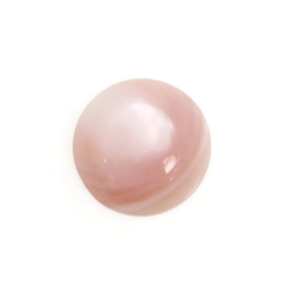 Cabochão de Madrepérola rosa redondo 10mm x 1 peça