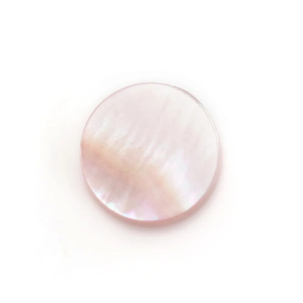 Cabochon Perlmutt rosa rund flach 6mm x 2 Stück