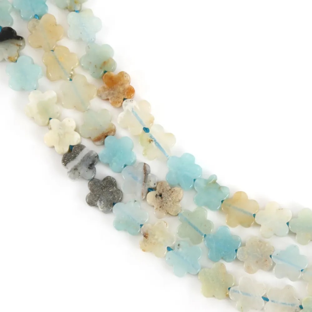 Amazonite multicolore fleur 6mm x 37cm