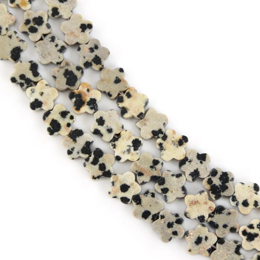 Dalmatian Jasper flower 6mm x 37cm