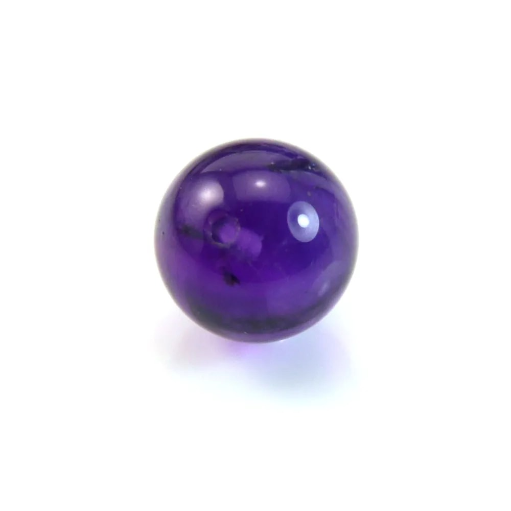 Perle rotonda in Ametista semi-forata rotonda 12mm per creazione di pendente