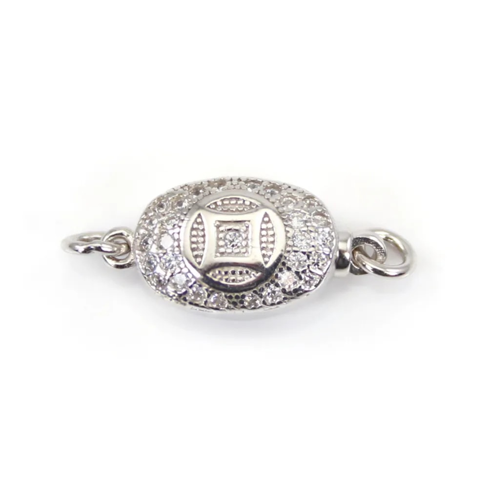 Fermoir à clipser ovale 7x16mm en argent 925 pour création de bijoux
