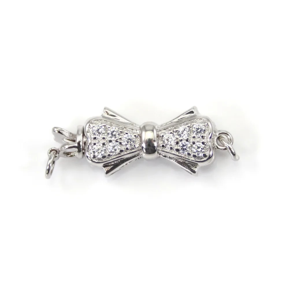 Fermaglio a clip farfalla cuore 9x23mm in argento 925 per creazione di gioielli