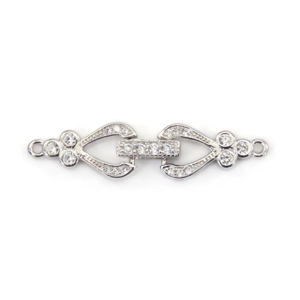 Old style snap clasp 7.5x32mm in 925 silver for jewelry making