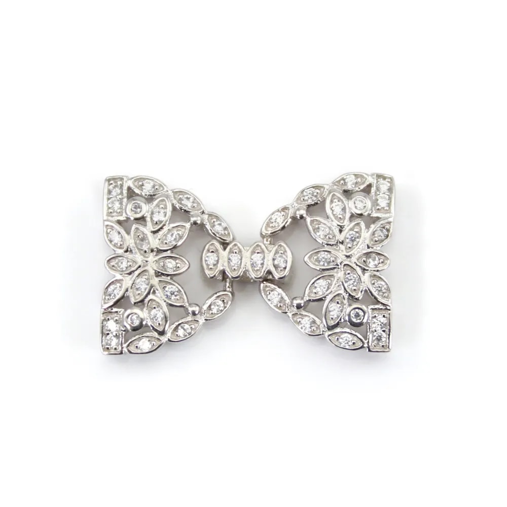 Fermoir à clipser papillon 14x22mm en argent 925 pour création de bijoux