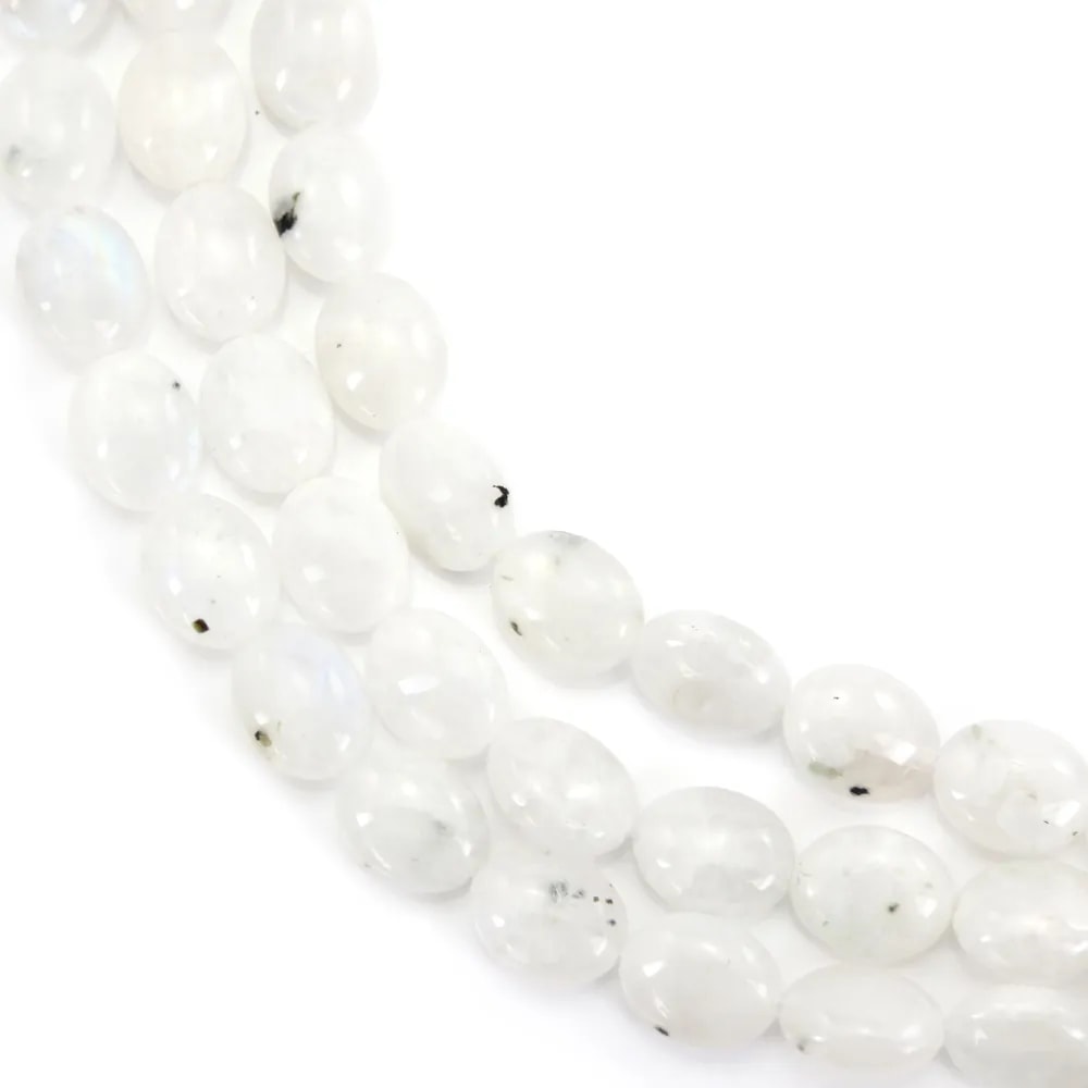 Fil di 39cm di pietre di luna ovali 8x10mm qualità AB per gioielli eleganti