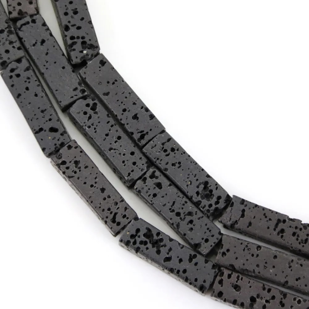 38cm strand of rectangular lava stones 4x13mm for natural style jewelry