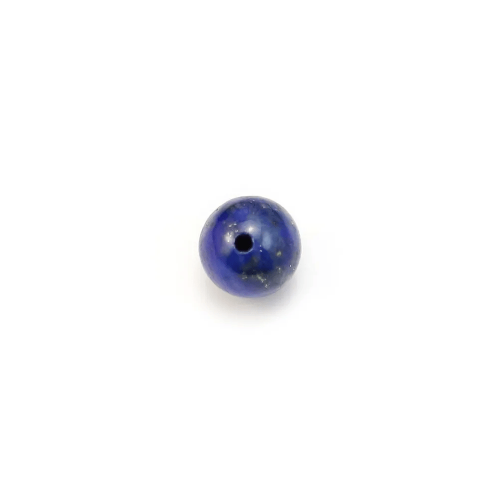 Azure blue lapis lazuli, semi-drilled bead, 6mm x 2pcs