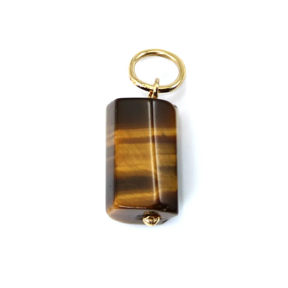Barocker Tigeraugenanhänger – Naturstein & 14K Gold Filled Ring