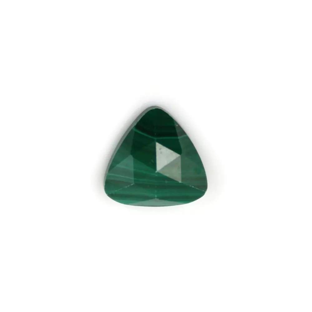 Cabujón Malaquita Facetado Triángulo 10mm – Piedra Natural