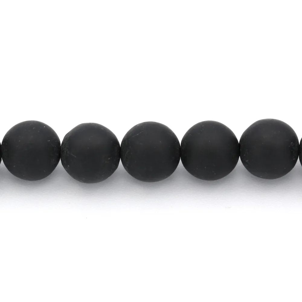 Matte schwarze Onyx-Rundperlen 12mm