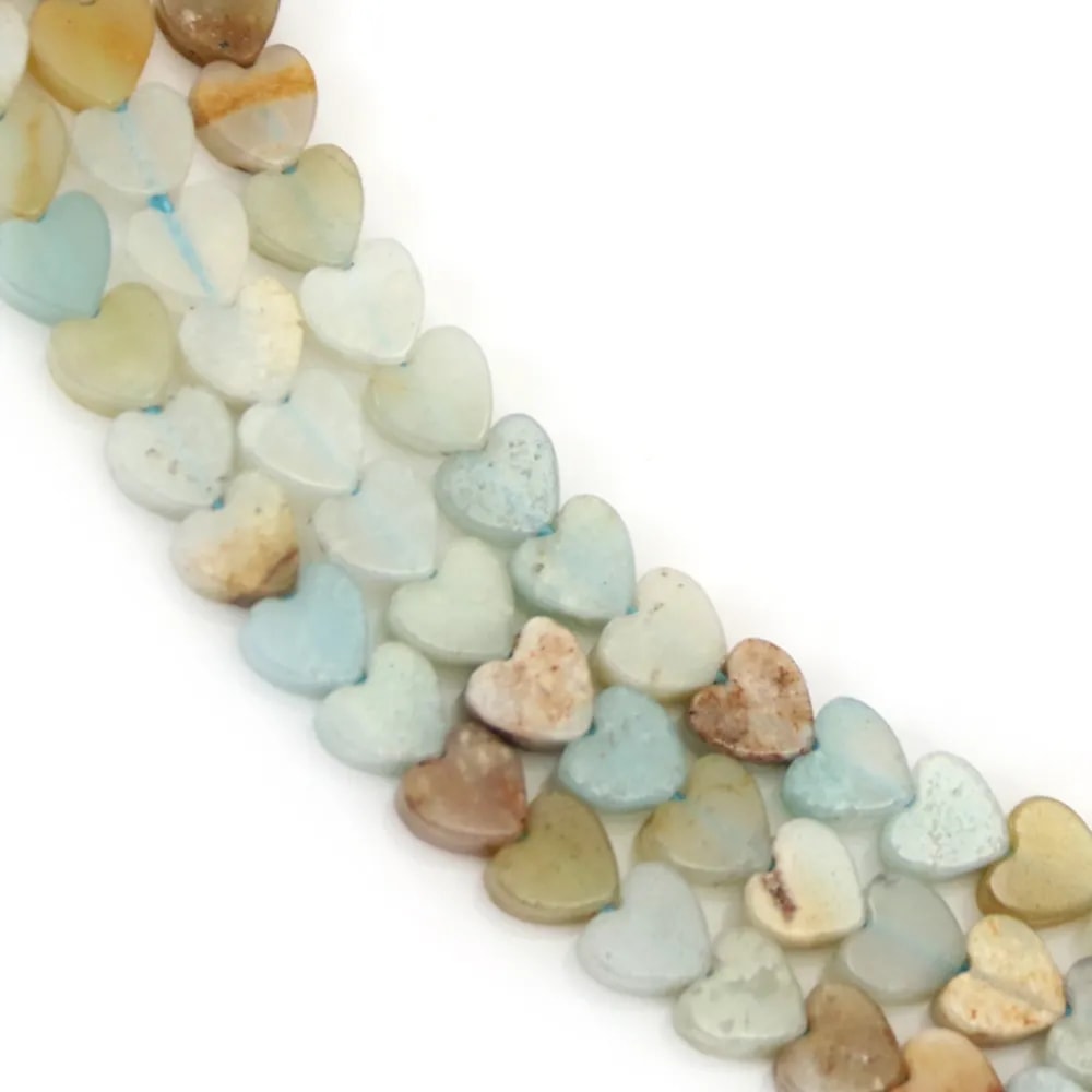 Amazonite multicolore coeur 4mm x 38cm