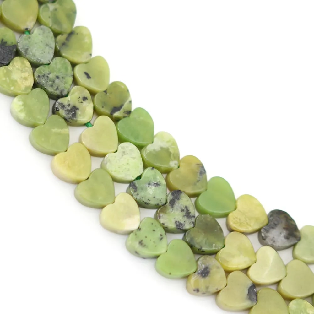 Perla Cuore Giada del Canada 4mm | Pietra Naturale Verde