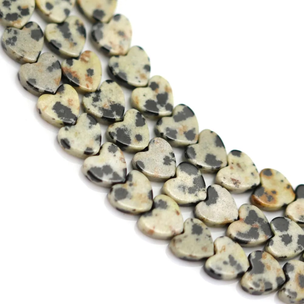 Perla Cuore 6mm Diaspro Dalmata | Vendita all'Ingrosso Gioielli