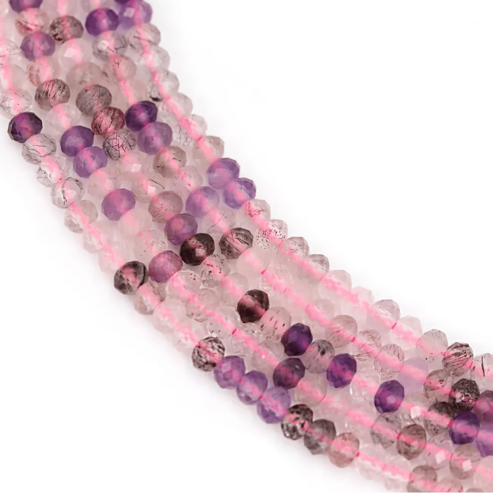 Perle Rondelle Facettée 2x3mm Super Seven | Schmucklieferant