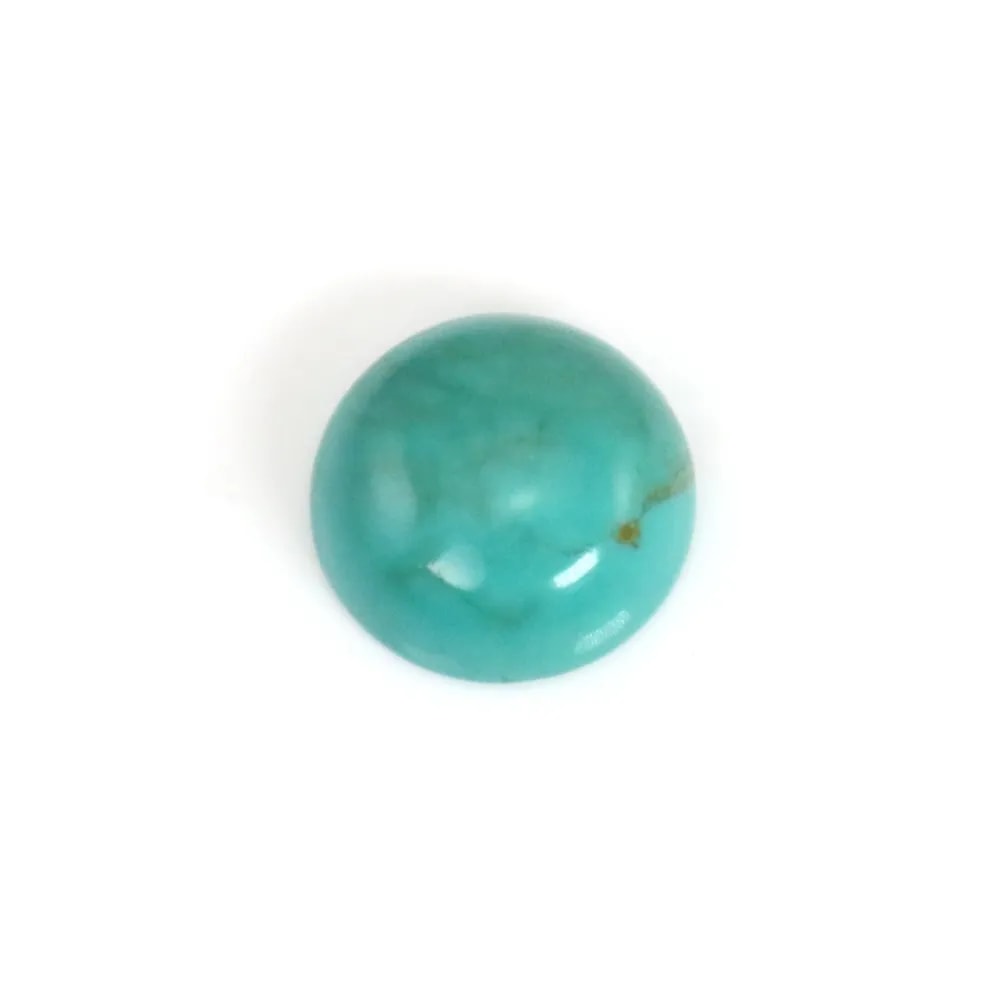 Cabujón de Turquesa redondo 14mm x1pc, piedra natural, cortada y pulida