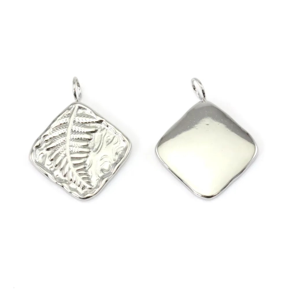 Pendent 304 Stainless Steel | Engraved Leaf Diamond | Jewelry Making
