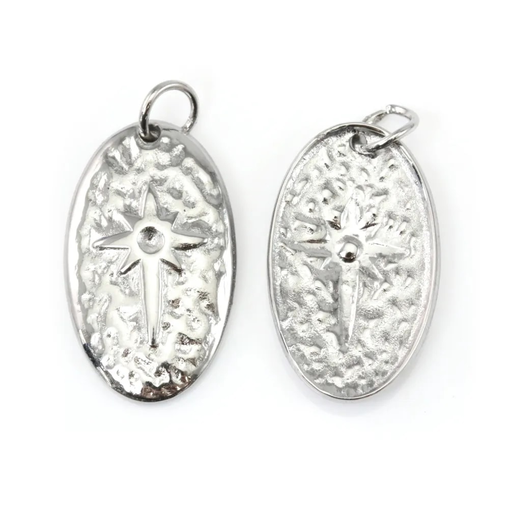 Oval Star Pendant | Stainless Steel 304 | Jewelry Components